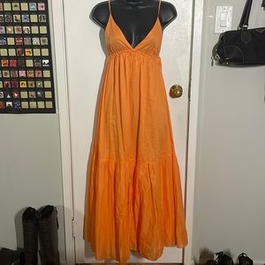Orange Cotton Dress via Anthropologie